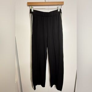 Celine - Black Pull on pants with Pleat and Stripes - Small 100% cotton